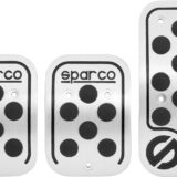 Πεταλιέρες  Αυτοκινήτου Sparco  Αλουμινίου Ασημί με λαστιχο 3τμχ SPC0406BK