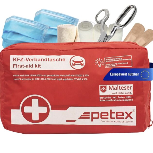 ΦΑΡΜΑΚΕΙΟ AYTOKINHTOY  PETEX Με Πιστοποίηση Din 13164-2022 ΜΕ 16 ΕΙΔΗ