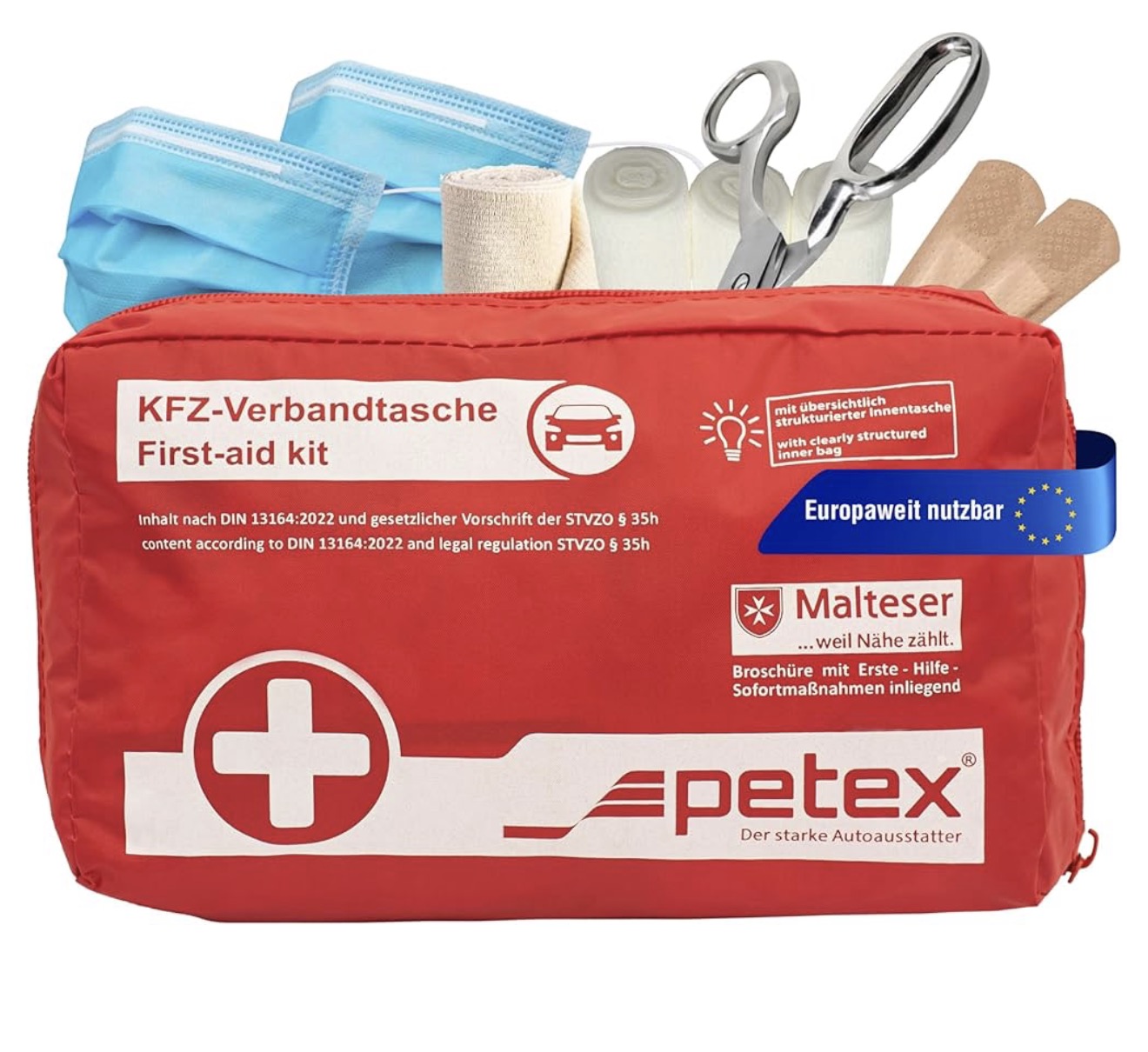 ΦΑΡΜΑΚΕΙΟ AYTOKINHTOY PETEX Με Πιστοποίηση Din 13164-2022 ΜΕ 16 ΕΙΔΗ